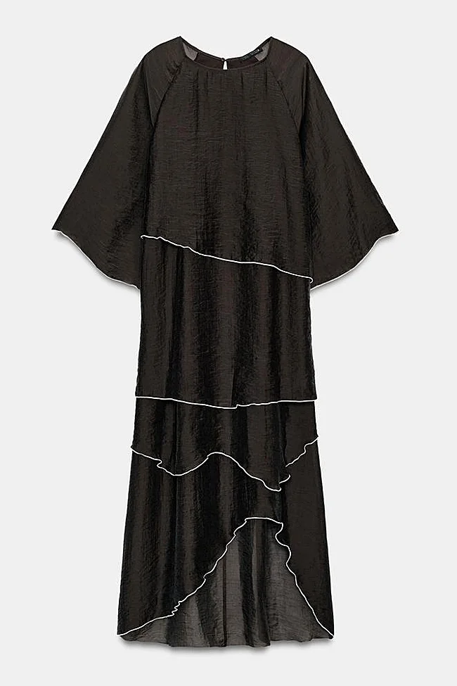 Vestido marrón de Zara (45,95 euros)