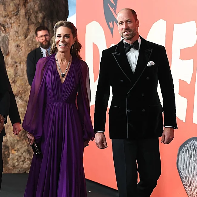 The Prince and Princess of Wales, last night in London.