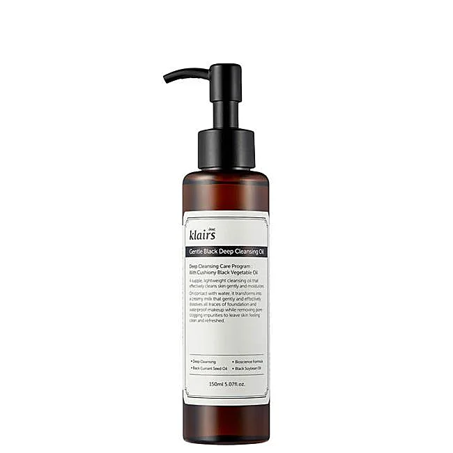 Gentle black deep cleansing oil de Klairs.