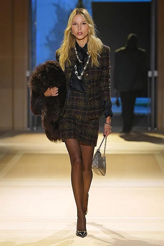 Olympia of Greece walking for Gucci during Milan Fashion Week.