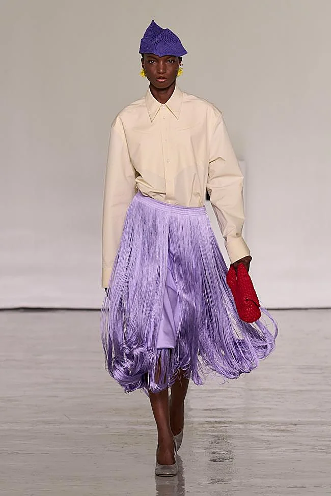 Look by Bottega Veneta during Milan Fashion Week.