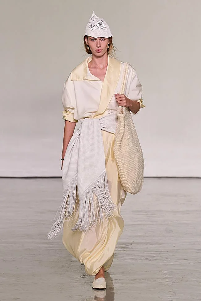 Look by Bottega Veneta during Milan Fashion Week.