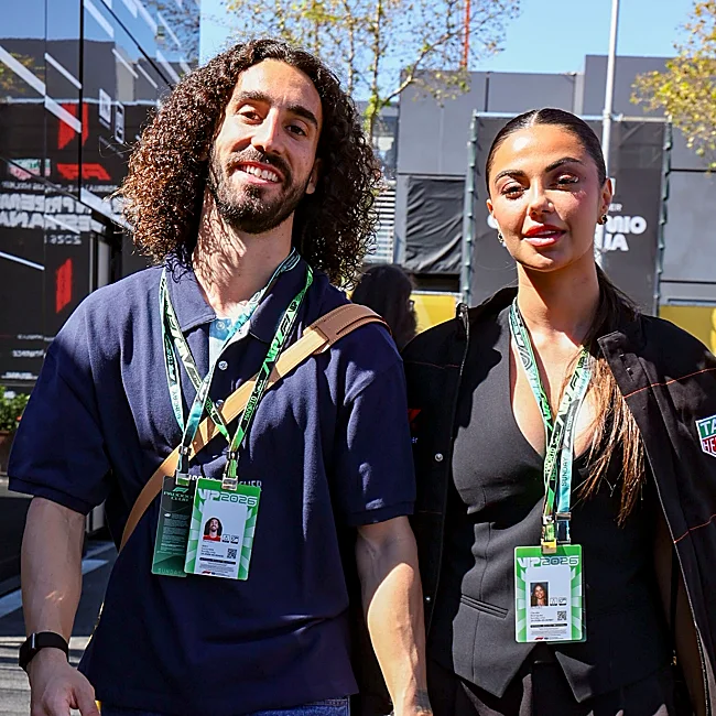 Marc Cucurella y Claudia Rodríguez en Madring.