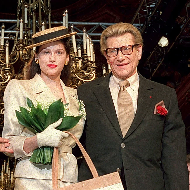 Yves Saint Laurent with Laetitia Casta at Paris Fashion Week.
