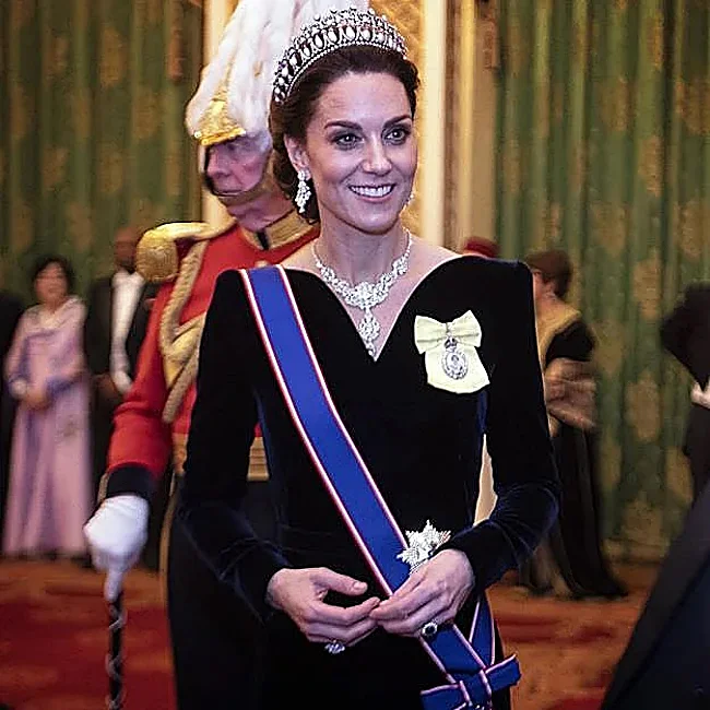 The Princess of Wales with the Hyderabad Necklace in 2019.