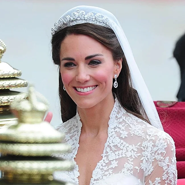 Kate Middleton, with Cartier Halo Tiara on her wedding day.