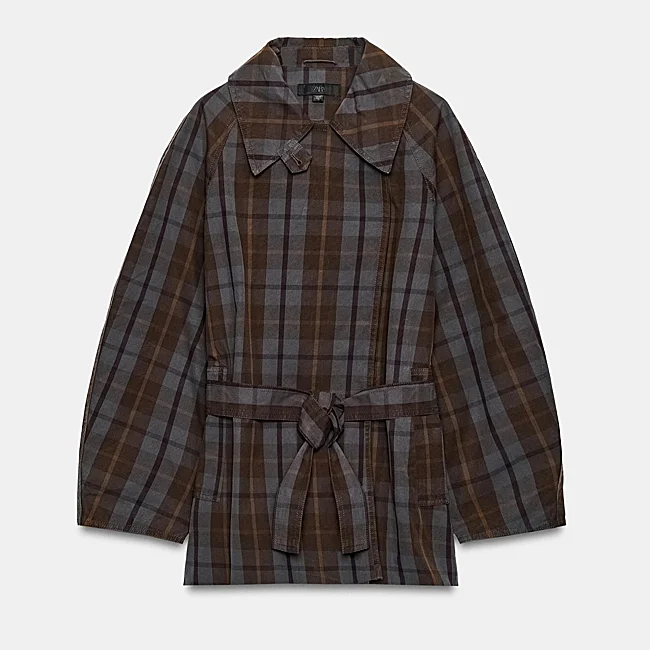 Jacket with Zara plaid print (69.99 euros)