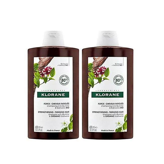 Klorane Quinine and Edelweiss Bio Shampoo.