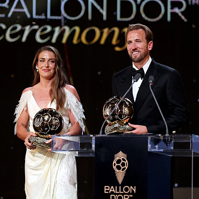 Alexia Putellas alongside Harry Kane.