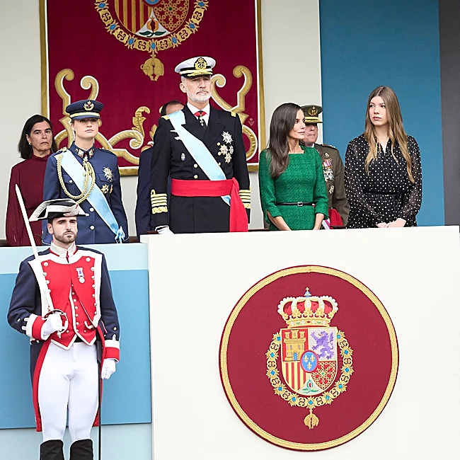 La familia real española, en el desfile del 12 de octubre de 2025.