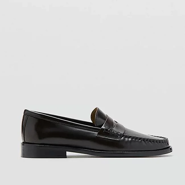 Penny loafer leather moccasin from Mango, 69.99 euros.