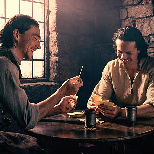 Jamie Roy and Rory Alexander in a still from Outlander: Blood of My Blood.
