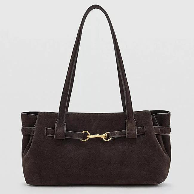 Bolso marrón chocolate de Mango, 69,99 euros.